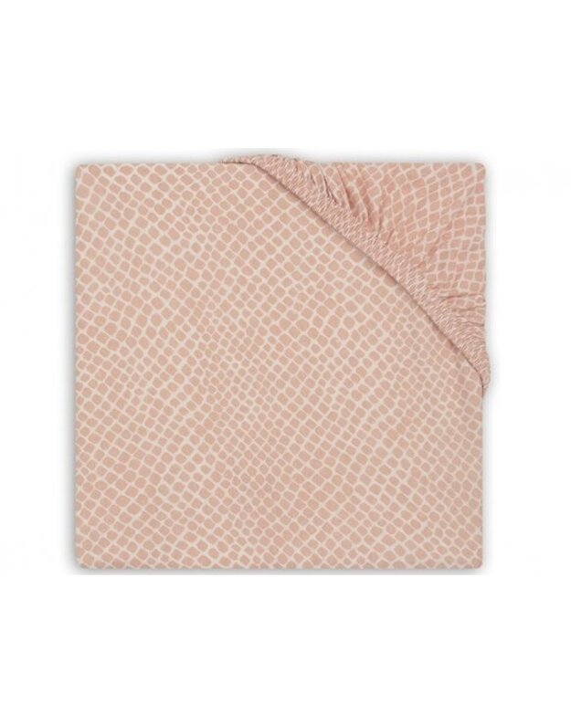 Jollein paklodė lopšiui lovytei su guma Snake Pale Pink 40x80 cm.