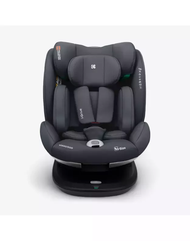 Automobilinė kėdutė Kikka Boo i-Drive Dark Grey – i-Size (40-150 cm)