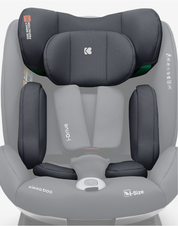Automobilinė kėdutė Kikka Boo i-Drive Dark Grey – i-Size (40-150 cm)