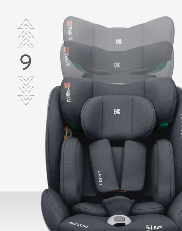 Automobilinė kėdutė Kikka Boo i-Drive Dark Grey – i-Size (40-150 cm)