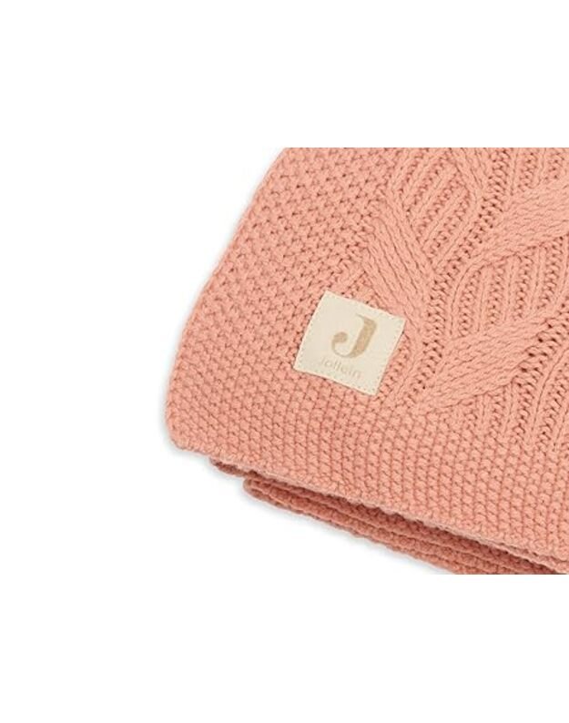 Jollein megztas pledas Spring Knit Rosewood Pink 100x150 cm  2