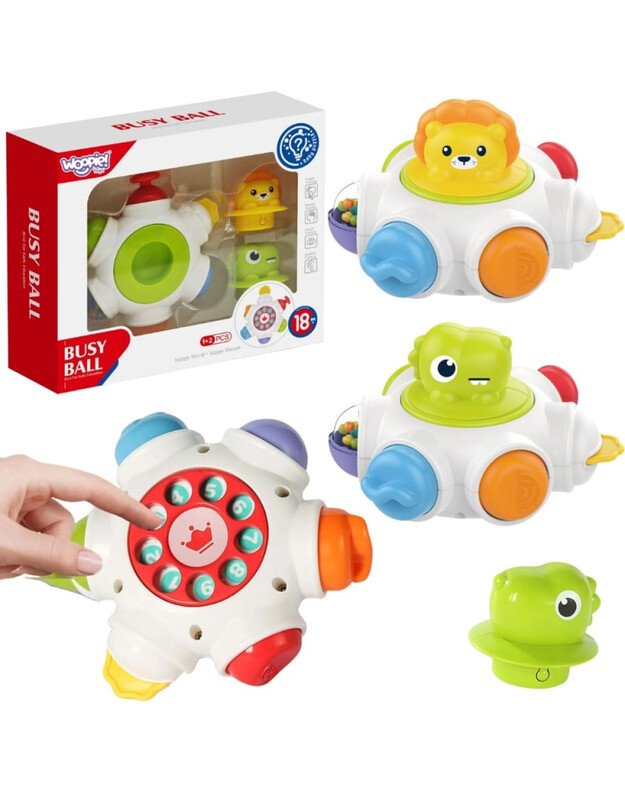 Woopie BABY Kosminė aktyvumo raketa – edukacinė sensorinė kaladėlė 18m+