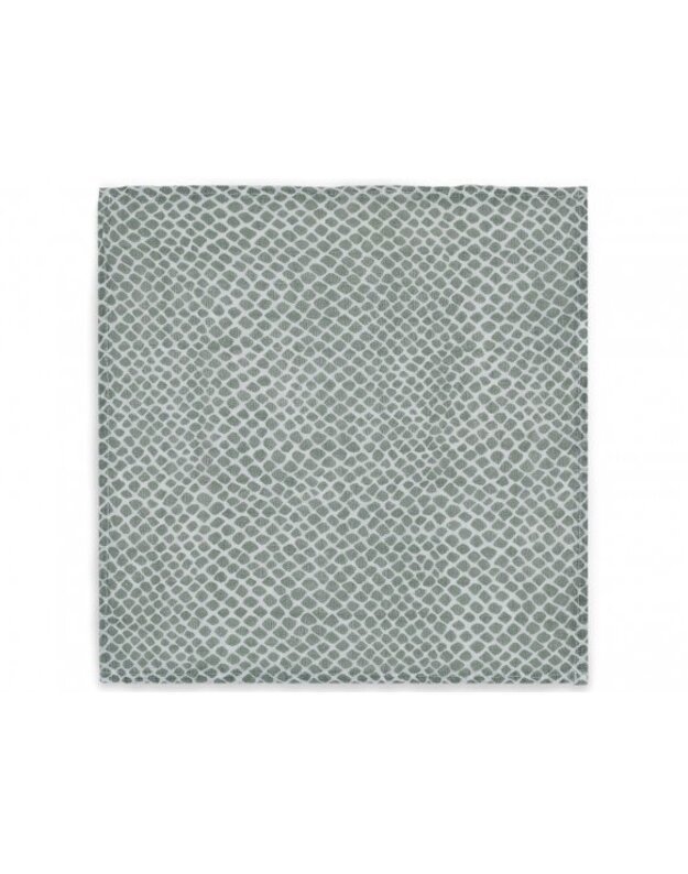 Jollein muslino audinio vystyklų rinkinys 70x70 Snake Ash Green 3vnt