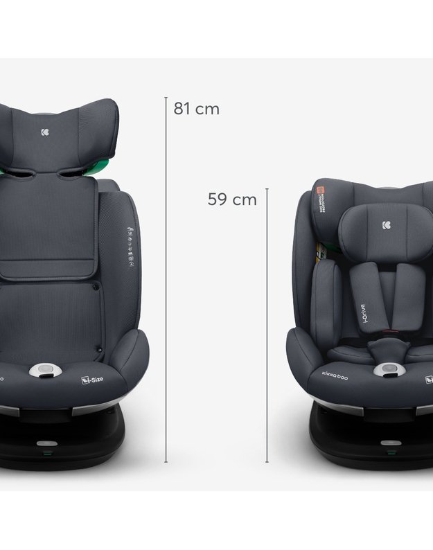 Automobilinė kėdutė Kikka Boo i-Drive Army Green – i-Size (40-150 cm)