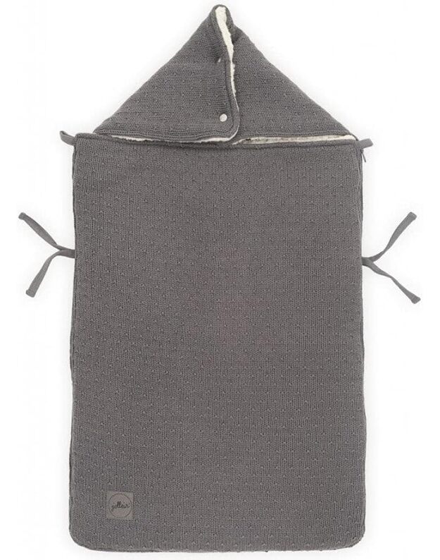 Jollein Bliss Knit vokelis automobilinei kėdutei ir vežimėliui, Storm Grey, 82×42 cm 3
