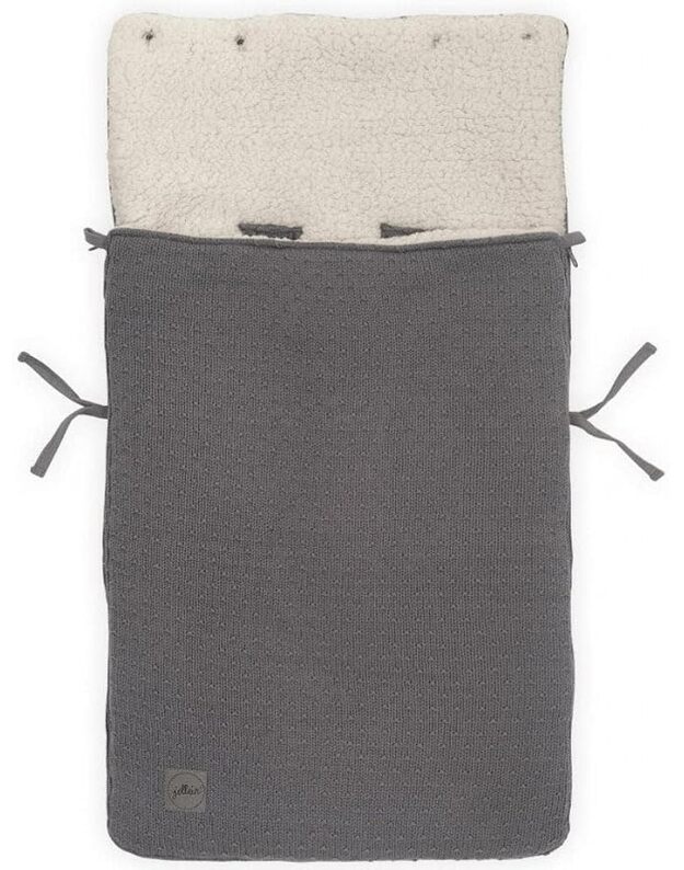 Jollein Bliss Knit vokelis automobilinei kėdutei ir vežimėliui, Storm Grey, 82×42 cm 1