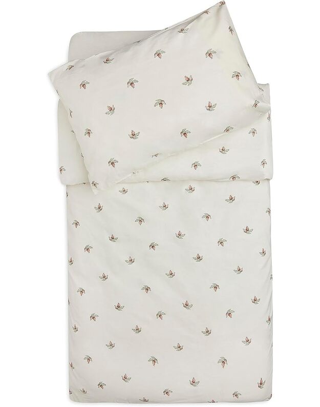 Jollein patalynės komplektas kūdikiui Rosehip White – 100x140 cm, 100% medvilnė