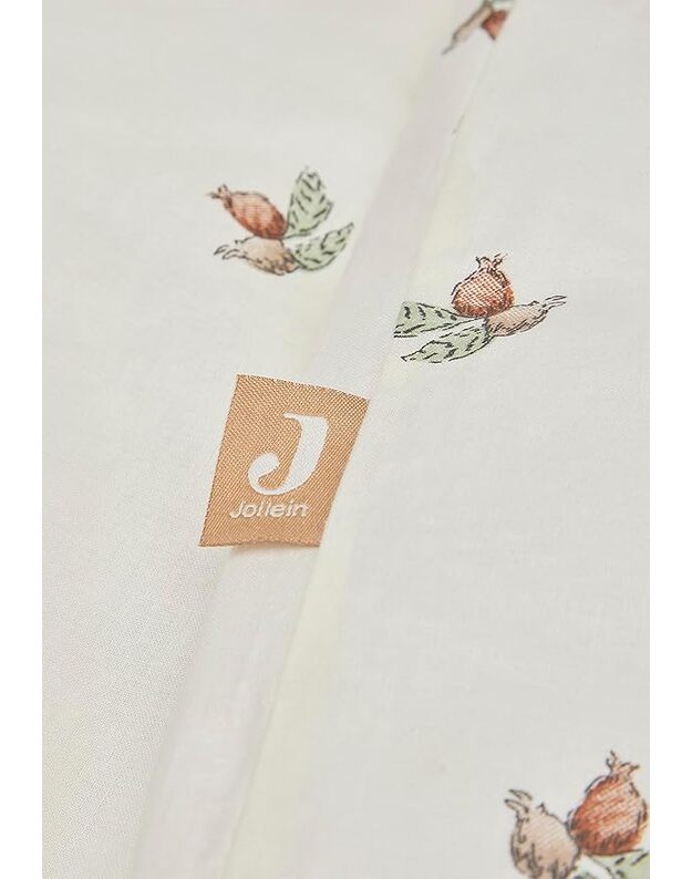 Jollein patalynės komplektas kūdikiui Rosehip White – 100x140 cm, 100% medvilnė 1