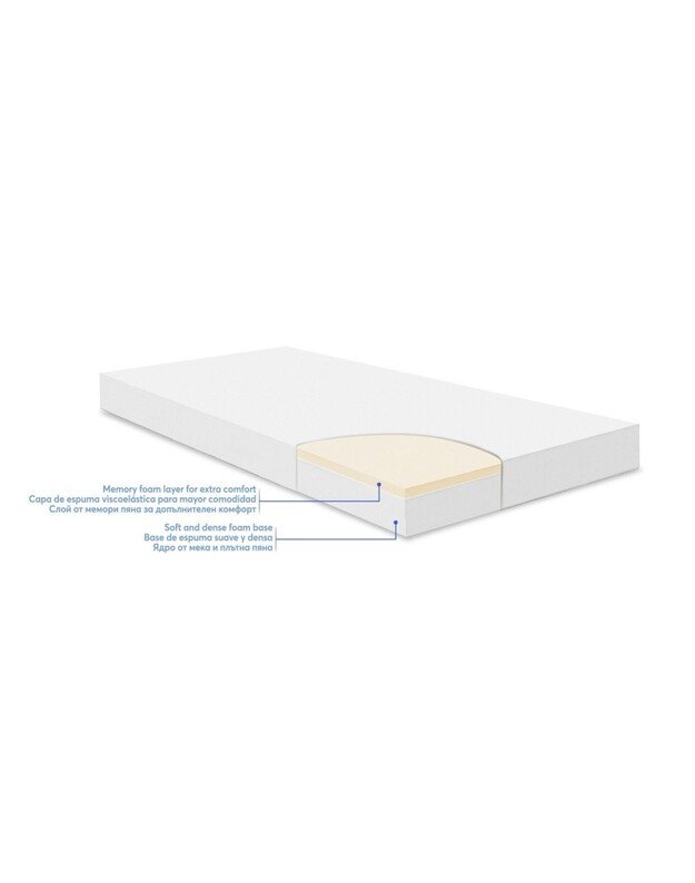Kikkaboo Mattress Memory Comfort Cool Gel 70x140x12 cm Horses Pink 2