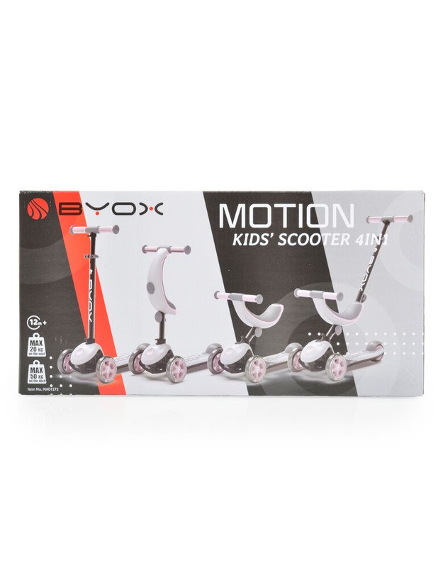 Paspirtukas  Motion 4in1 Pink  8 Paspirtukas  Motion 4in1 Pink  8