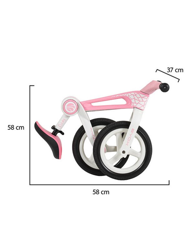 Sulankstomas balansinis dviratis BYOX Foldy Pink 12”  4