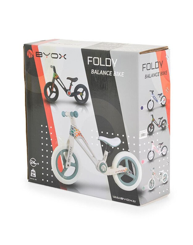Sulankstomas balansinis dviratis BYOX Foldy Pink 12”  5