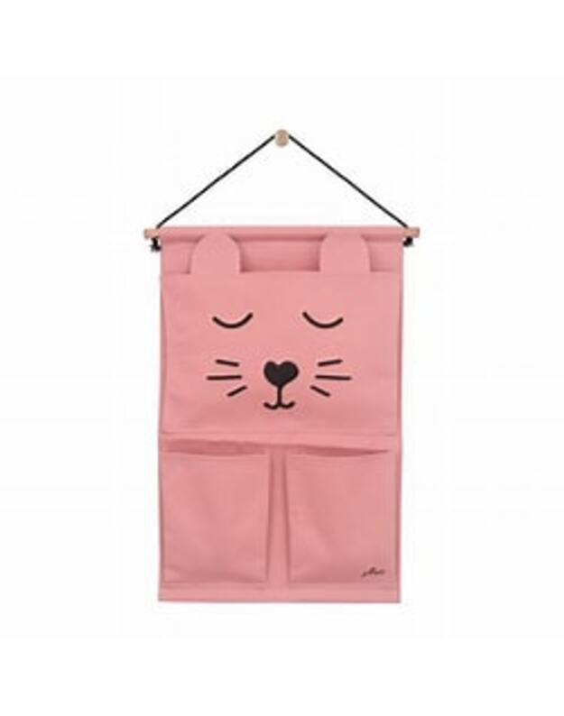 Jollein Jollein Animal Club Rosa sieninė daiktų kišenė „Maus“