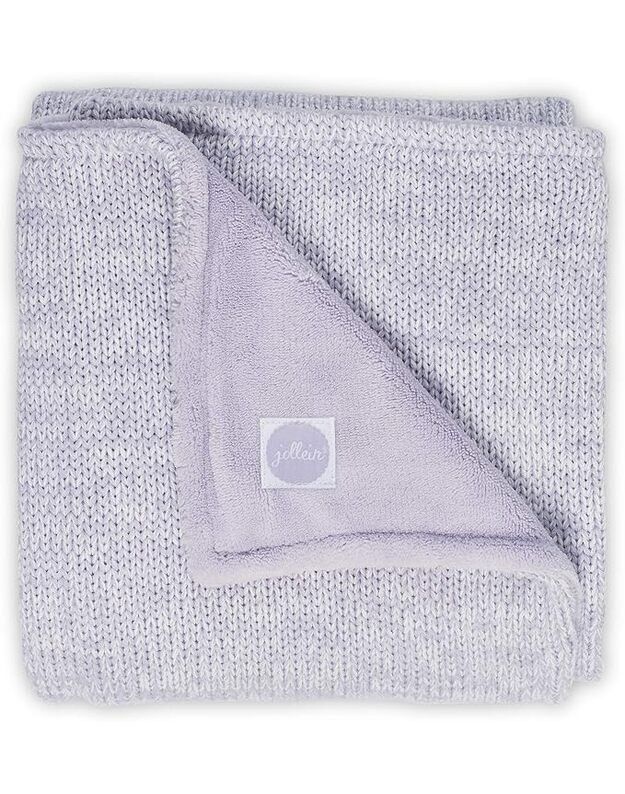 Jollein Melange Knit kūdikio antklodė Soft Lilac / Coral Fleece 75 x 100 cm