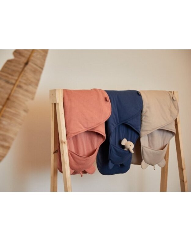 Jollein autokėdutės ir lopšio užklotas Basic Stripe Jeans Blue 6