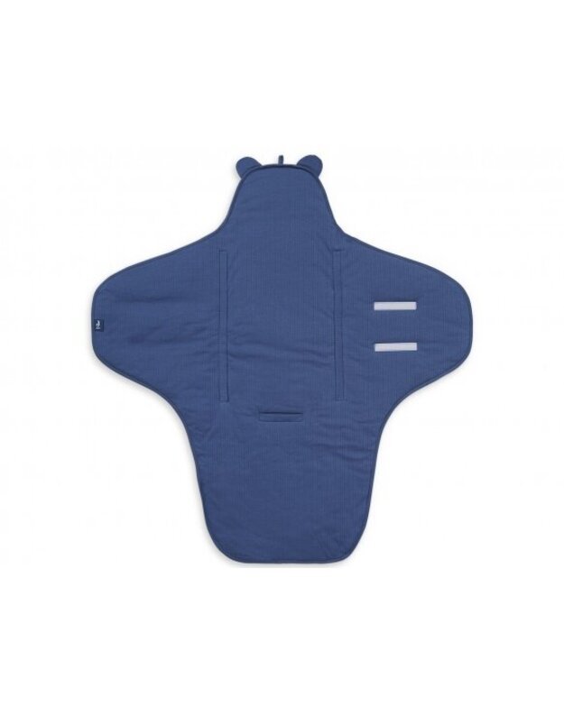 Jollein autokėdutės ir lopšio užklotas Basic Stripe Jeans Blue 1