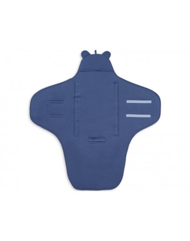 Jollein autokėdutės ir lopšio užklotas Basic Stripe Jeans Blue 2