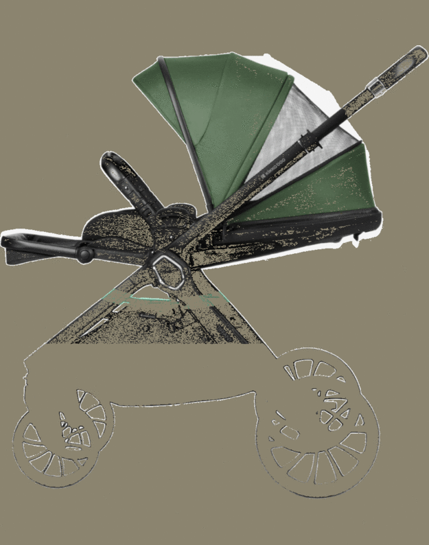Vežimėlis Kikka Boo Tiffany Army Green 2in1