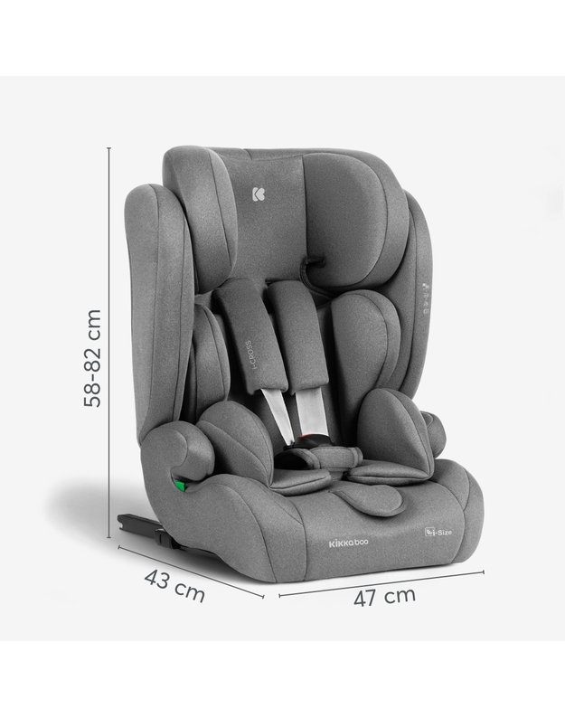 Automobilinė kėdutė   Kikka Boo i-Cross Dark Grey – i-Size (76-150 cm)