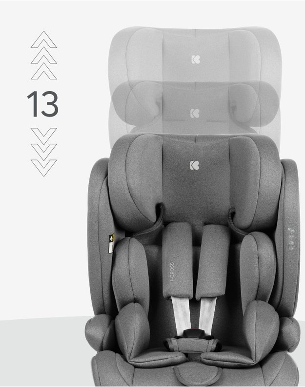 Automobilinė kėdutė   Kikka Boo i-Cross Dark Grey – i-Size (76-150 cm)