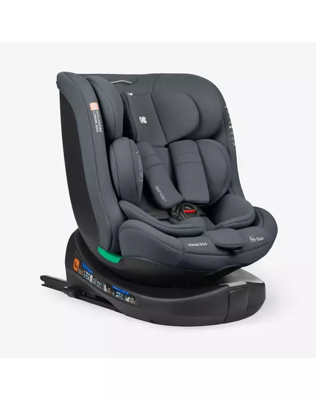 Automobilinė kėdutė KikkaBoo i-Round i-size 40-150cm Dark Grey