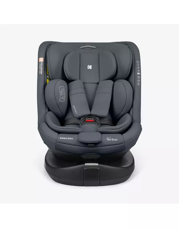 Automobilinė kėdutė KikkaBoo i-Round i-size 40-150cm Dark Grey