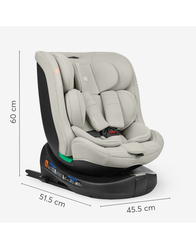 Automobilinė kėdutė KikkaBoo i-Round i-size 40-150cm Dark Grey