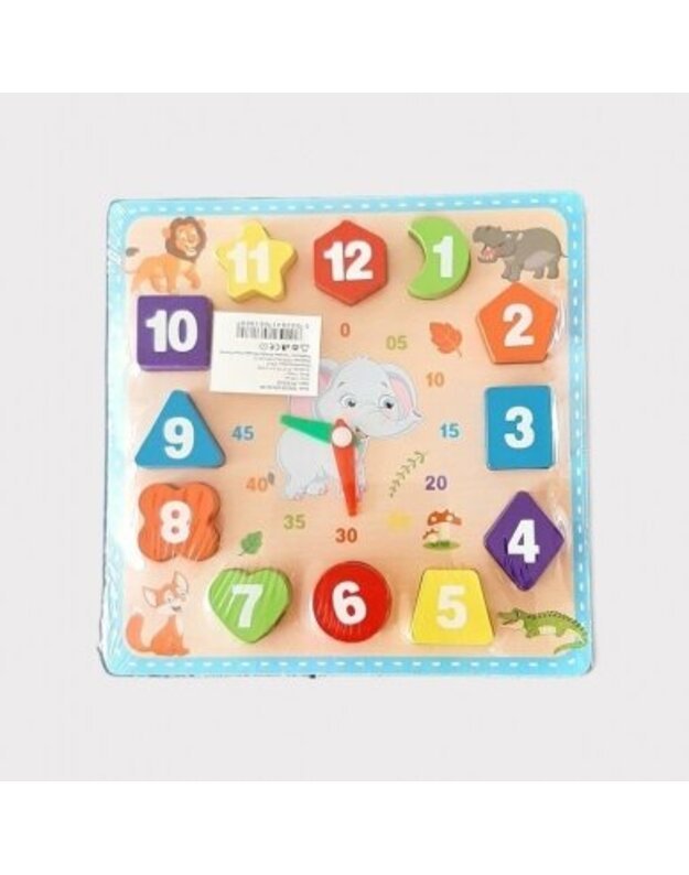 Medinis laikrodis dėlionė vaikams – edukacinis žaislas laikui mokytis