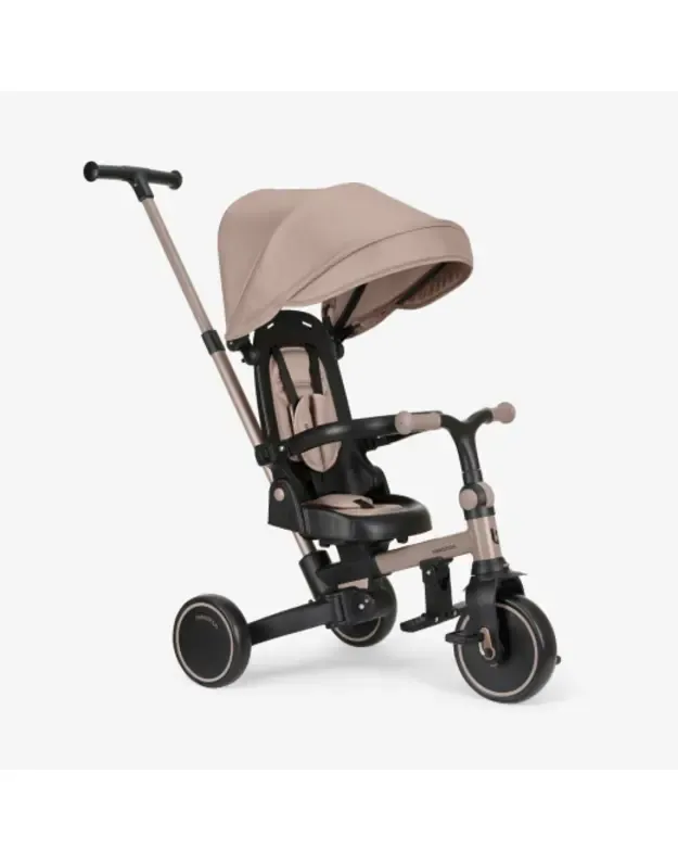 Triciklas 8-in-1 Aluma Beige – augantis vaikiškas triratukas su stūmimo rankena