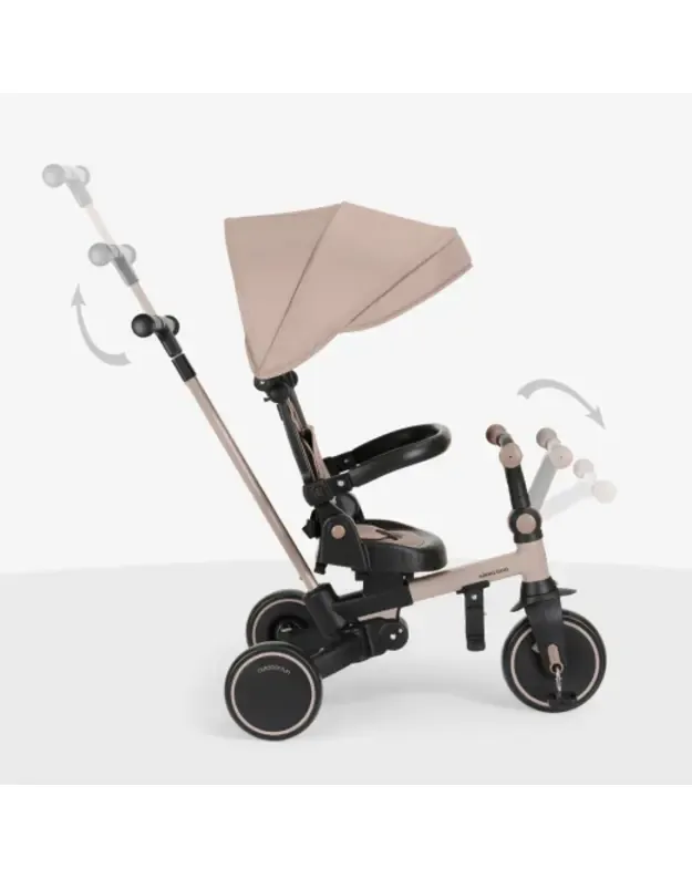 Triciklas 8-in-1 Aluma Beige – augantis vaikiškas triratukas su stūmimo rankena 2