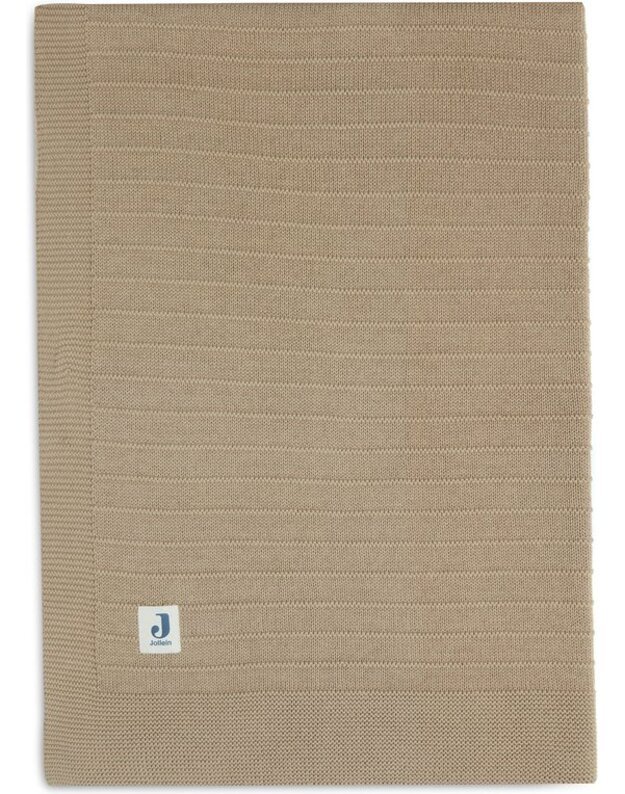 Jollein kūdikio pledas lopšiui Pure Knit Biscuit GOTS – ekologiškas ir švelnus