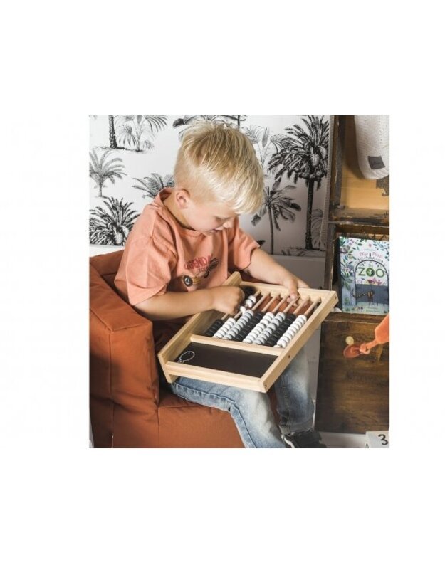 Jollein educational wooden numbers "Mathematics" Grey/rose