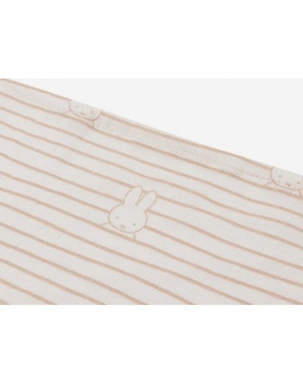 Jollein muslino audinio vystyklų rinkinys 70x70 Miffy Stripe Biscuit 3vnt