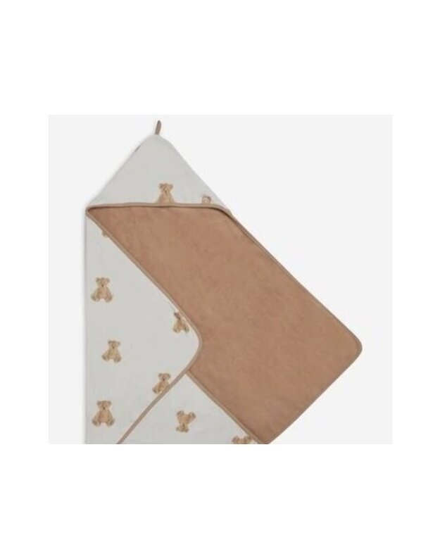 ollein terry towel with hood Teddy Bear GOTS 75x75 cm