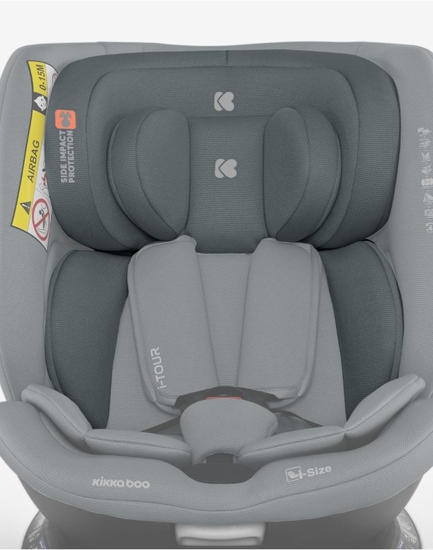 Kikka Boo i-Tour Dark Grey – i-Size automobilinė kėdutė (40-150 cm)