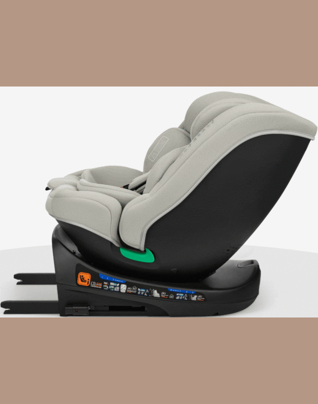 Automobilinė kėdutė KikkaBoo i-Round i-size 40-150cm Light Grey
