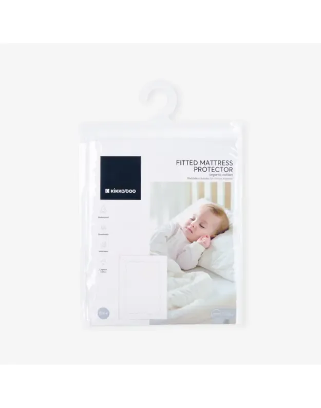 Organinės medvilnės paklodė su guma čiužiniui 80×50×8 cm 