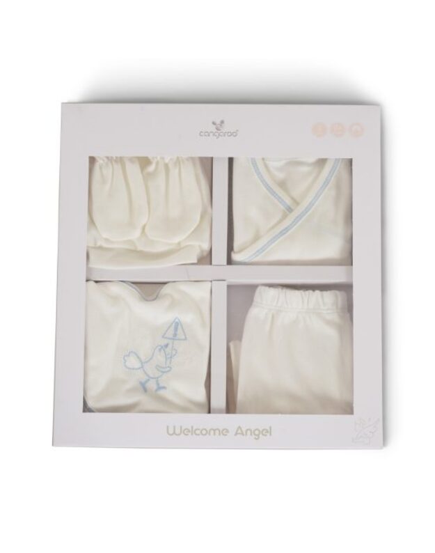 Cangaroo naujagimio drabužių rinkinys 5 dalių Welcome Little Angel Blue 56cm