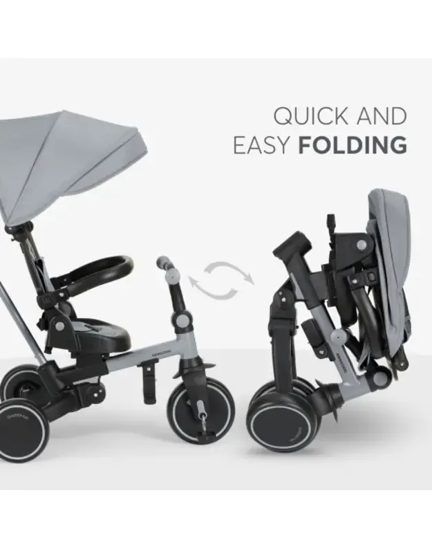 Triratukas 8 in 1 KikkaBoo Aluma Grey – daugiafunkcis triratukas vaikams 4