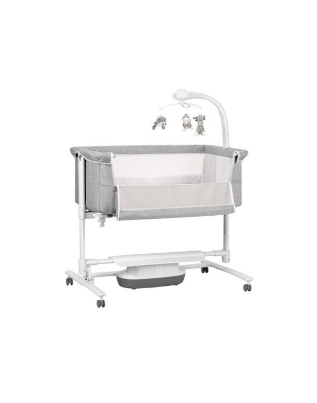 Carrello Bloom supamas lopšiukas Silk Beige Wooden – medinis lopšys kūdikiui 1