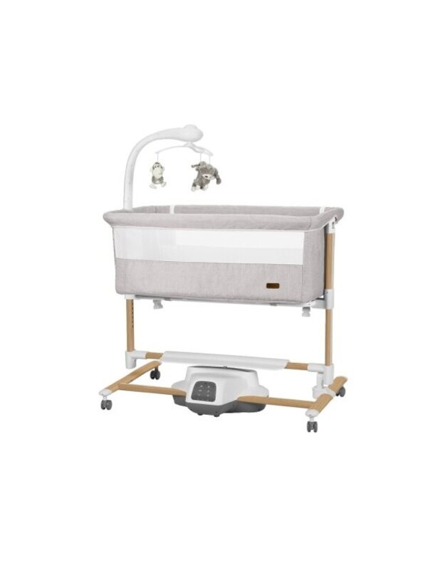 Carrello Bloom supamas lopšiukas Silk Beige Wooden – medinis lopšys kūdikiui