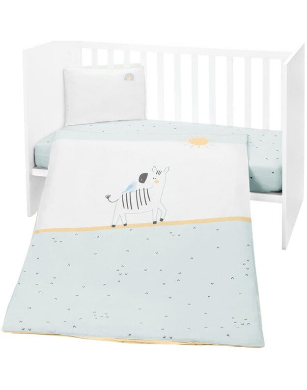 Baby Bedding Set 5pcs Stripy Friends – soft and cozy nursery bedding