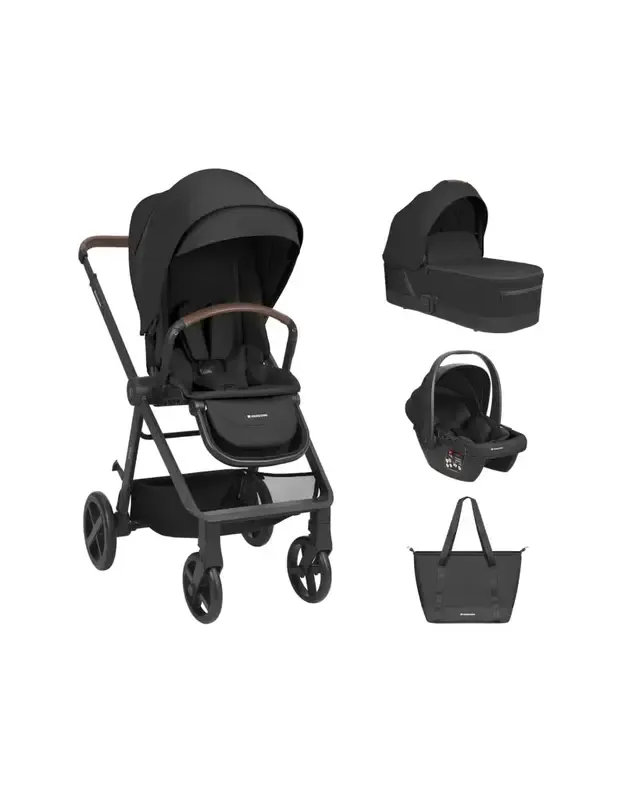 Vaikiškas vežimėlis Mia 3IN1 Black su lopšiu 