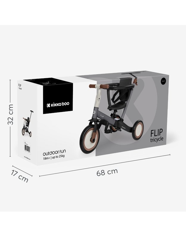 KikkaBoo Flip 5in1 triratukas Grey – daugiafunkcis augantis su vaiku 5