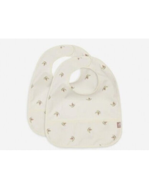 Jollein waterproof bib with pocket Rosehip 2pcs.