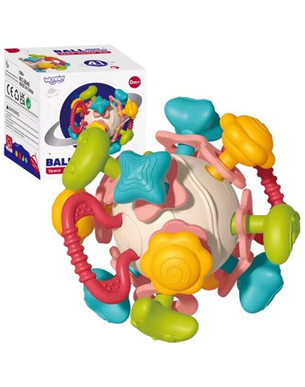 WOOPIE BABY minkštas barškutis 4in1 – sensorinis žaislas kūdikiams nuo 0 mėn.