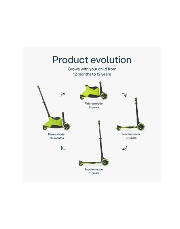 SmarTrike Xtend Ride On Scooter Plus Lime – paspirtukas nuo 1 iki 12 metų 4
