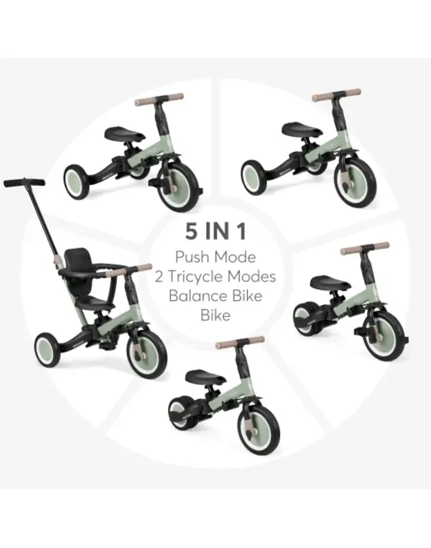 KikkaBoo Flip 5in1 triratukas Green– daugiafunkcis augantis su vaiku 2