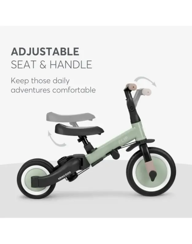 KikkaBoo Flip 5in1 triratukas Green– daugiafunkcis augantis su vaiku 3