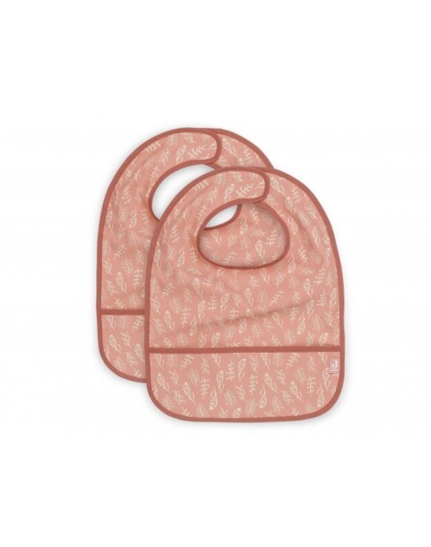 Jollein waterproof bib with pocket Meadow Rosewood 2pcs.